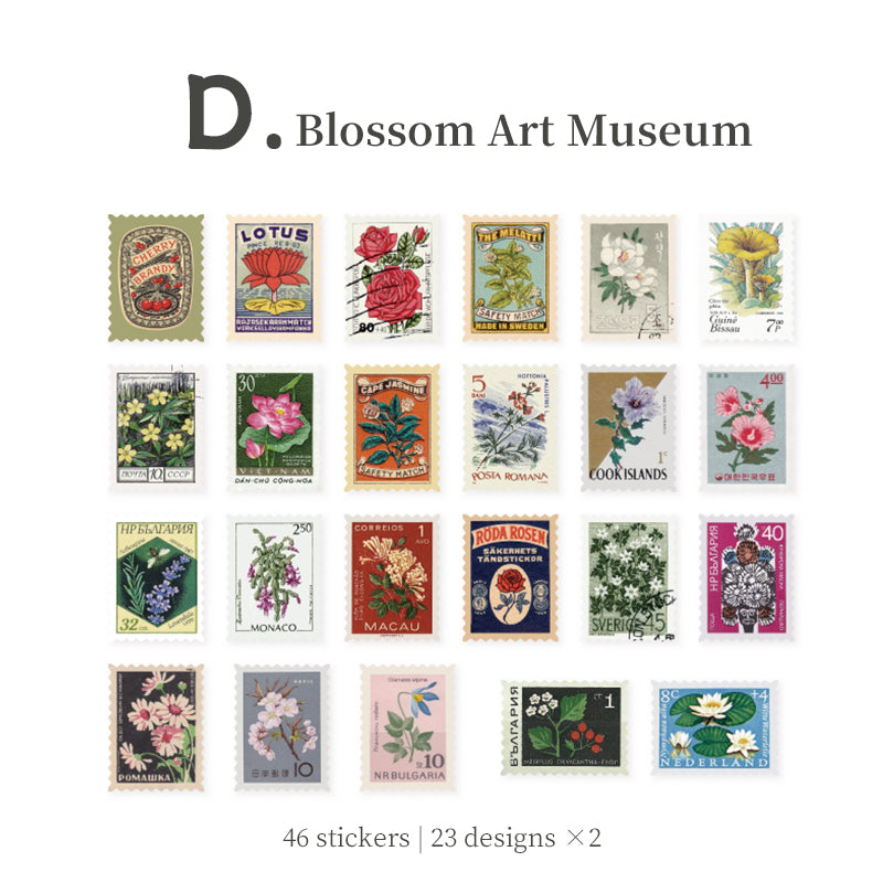 Autocollants de timbres-poste vintage