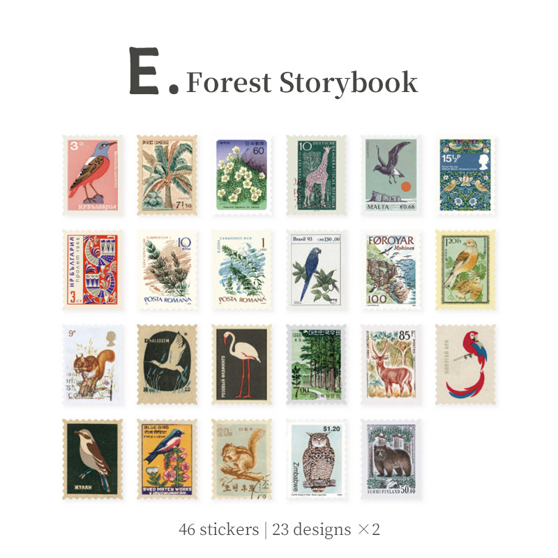 Vintage Postage Stamp style Stickers