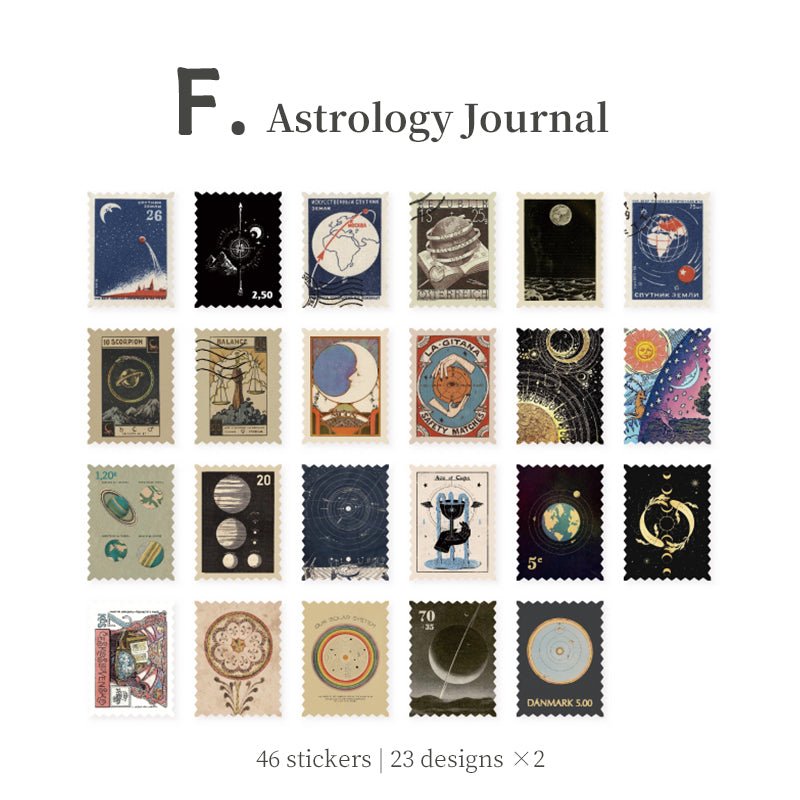 Vintage Postage Stamp style Stickers