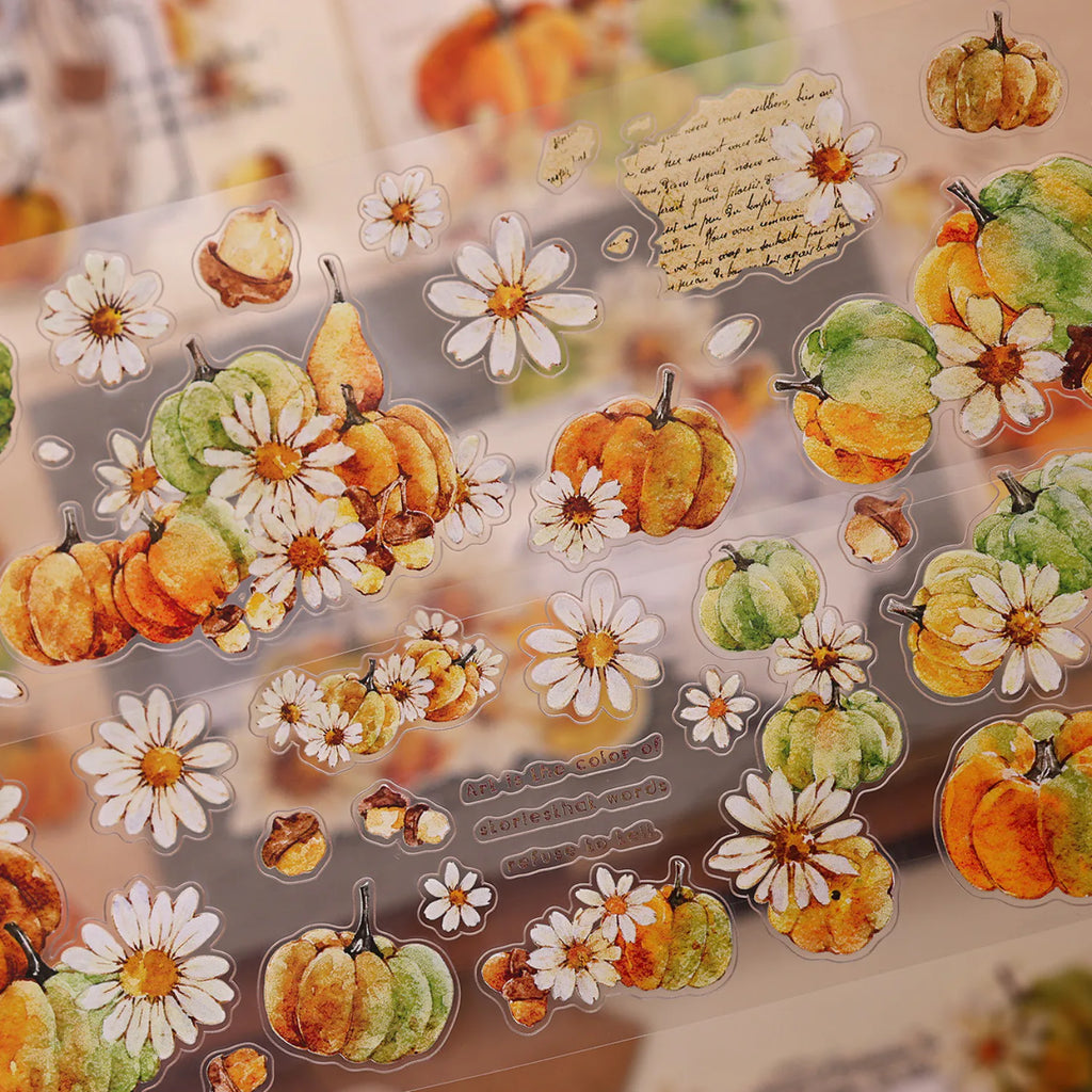 Washi Tape Citrouille Vintage | Ruban de Journaling Découpé