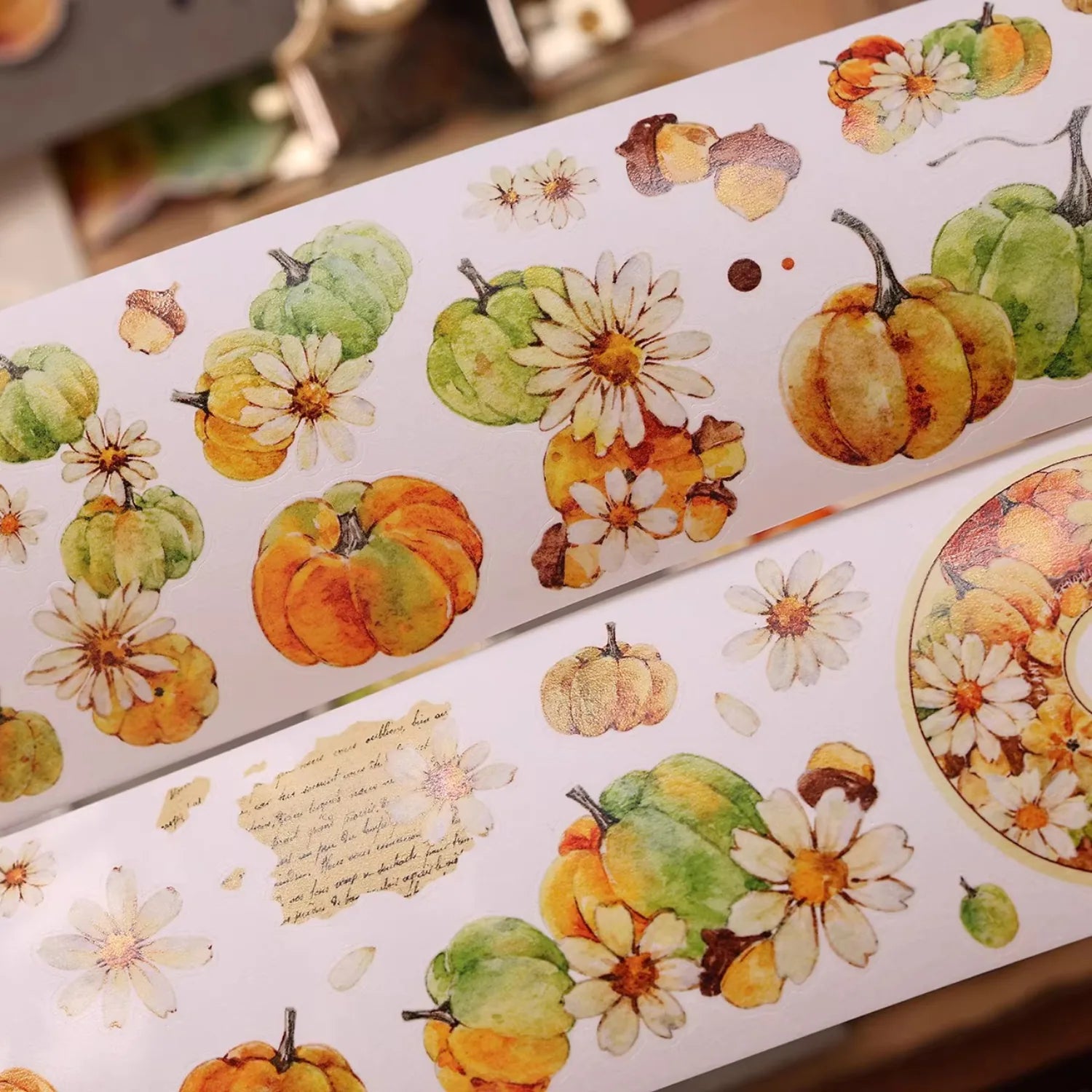 Vintage Pumpkin Washi Tape | Die-Cut Journaling Tape