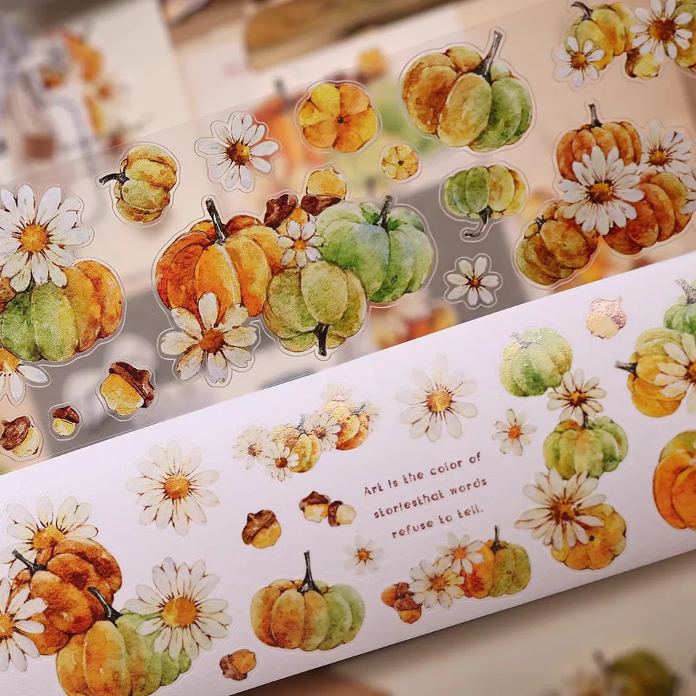 Washi Tape Citrouille Vintage | Ruban de Journaling Découpé