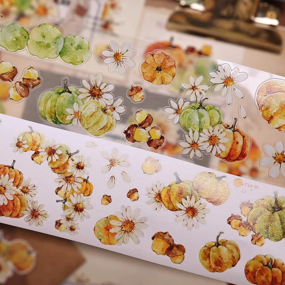 Washi Tape Citrouille Vintage | Ruban de Journaling Découpé