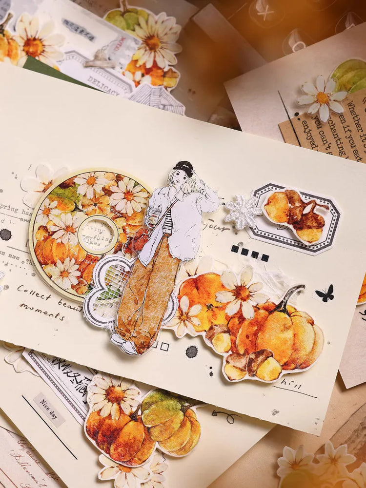 Vintage Pumpkin Washi Tape | Die-Cut Journaling Tape