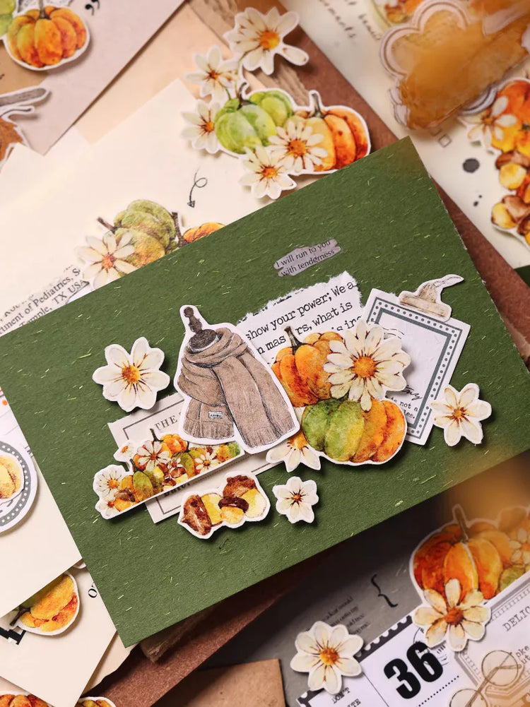 Vintage Pumpkin Washi Tape | Die-Cut Journaling Tape