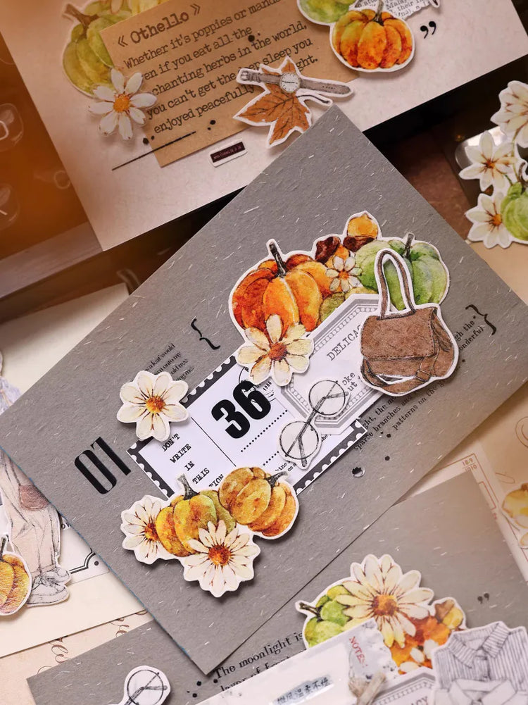 Vintage Pumpkin Washi Tape | Die-Cut Journaling Tape