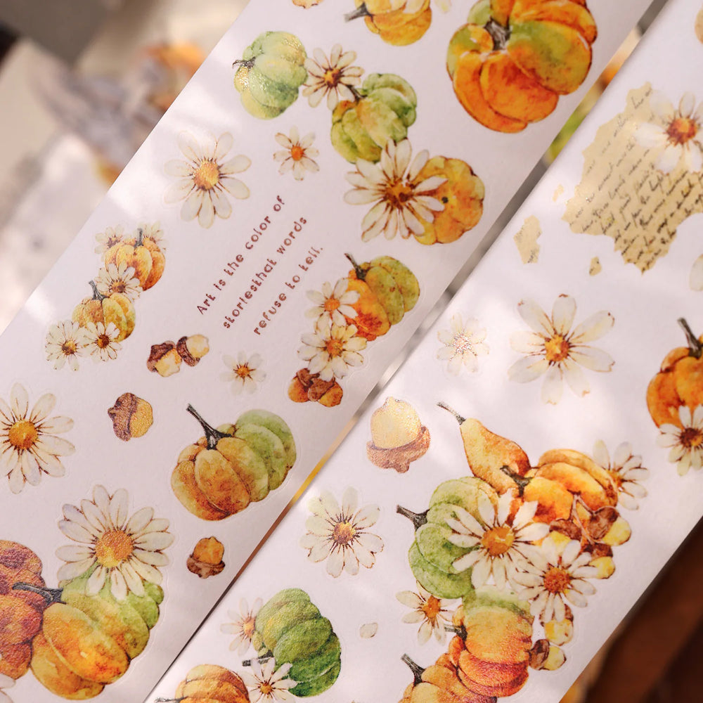 Washi Tape Citrouille Vintage | Ruban de Journaling Découpé