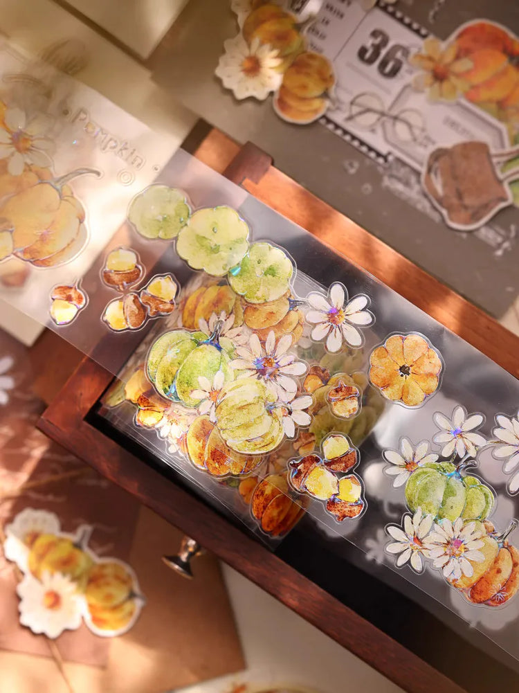 Vintage Pumpkin Washi Tape | Die-Cut Journaling Tape