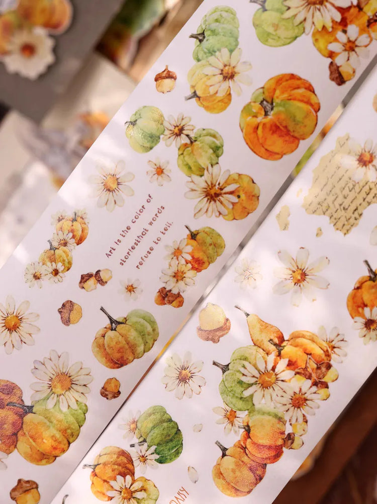 Vintage Pumpkin Washi Tape | Die-Cut Journaling Tape