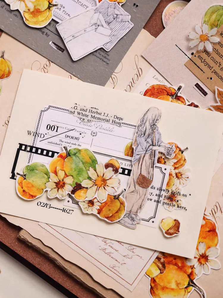 Vintage Pumpkin Washi Tape | Die-Cut Journaling Tape