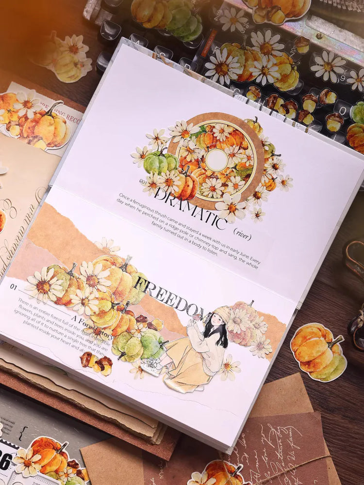 Vintage Pumpkin Washi Tape | Die-Cut Journaling Tape