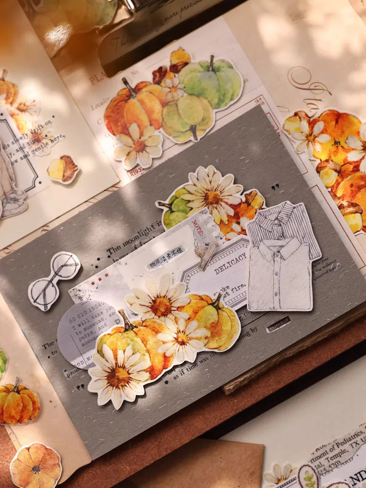 Vintage Pumpkin Washi Tape | Die-Cut Journaling Tape