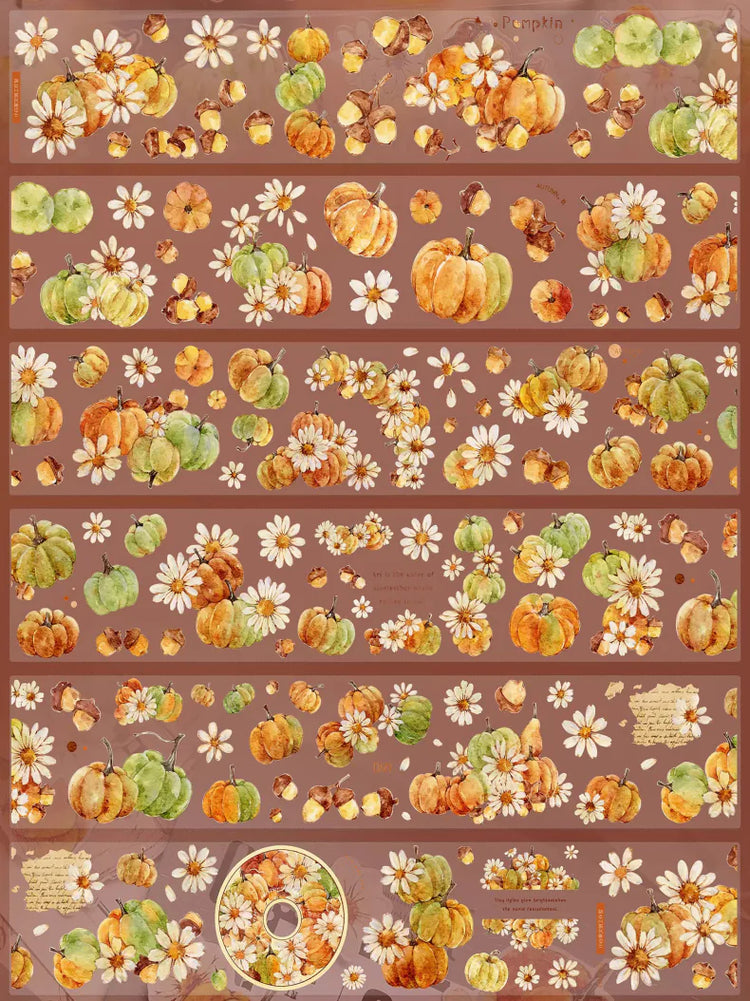 Vintage Pumpkin Washi Tape | Die-Cut Journaling Tape
