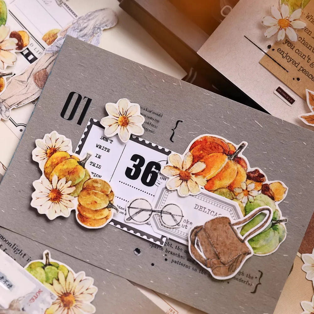 Washi Tape Citrouille Vintage | Ruban de Journaling Découpé