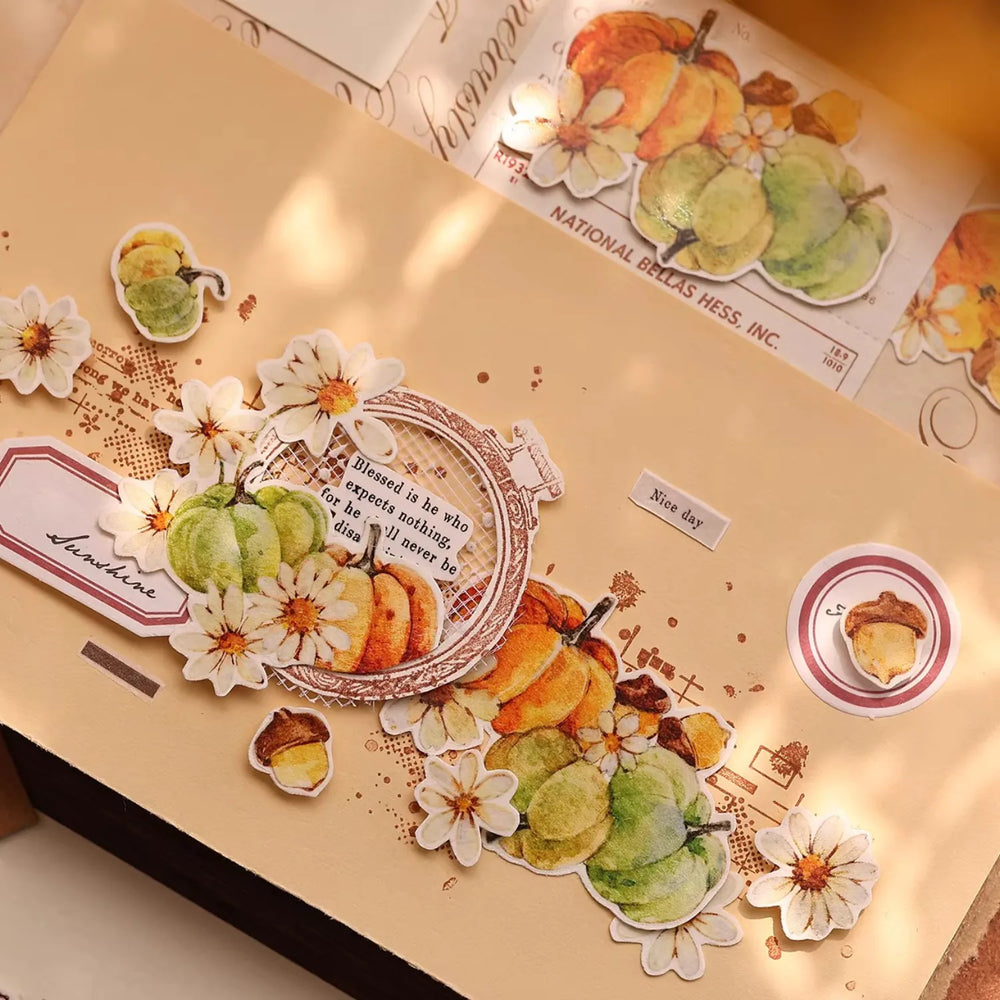 Washi Tape Citrouille Vintage | Ruban de Journaling Découpé