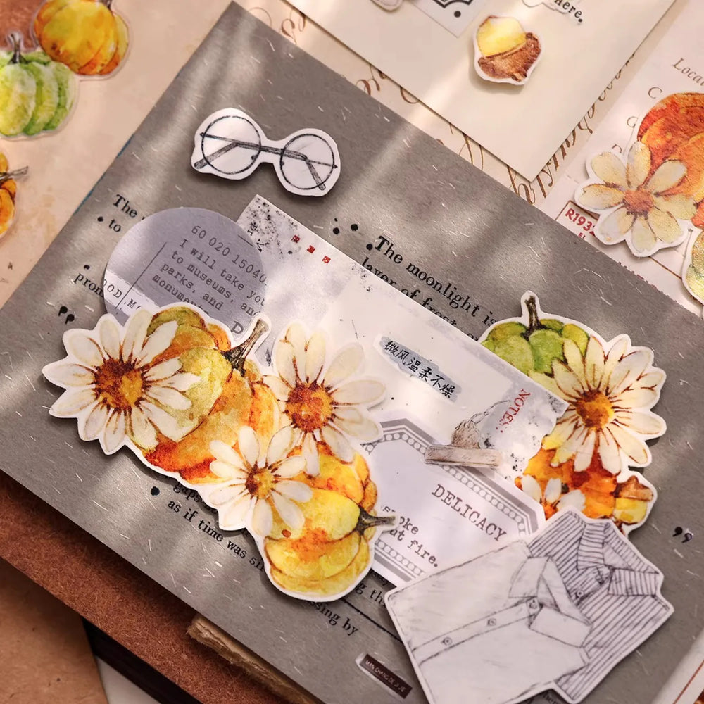 Washi Tape Citrouille Vintage | Ruban de Journaling Découpé