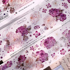 Vintage Purple Rose Washi PET journaling Tape