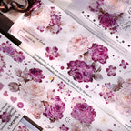 Vintage Purple Rose Washi PET journaling Tape