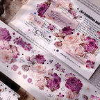 Vintage Purple Rose Washi PET journaling Tape