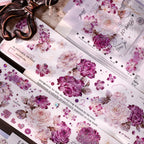 Vintage Purple Rose Washi PET journaling Tape