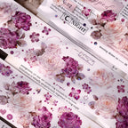 Vintage Purple Rose Washi PET journaling Tape