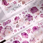 Vintage Purple Rose Washi PET journaling Tape