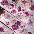 Vintage Purple Rose Washi PET journaling Tape