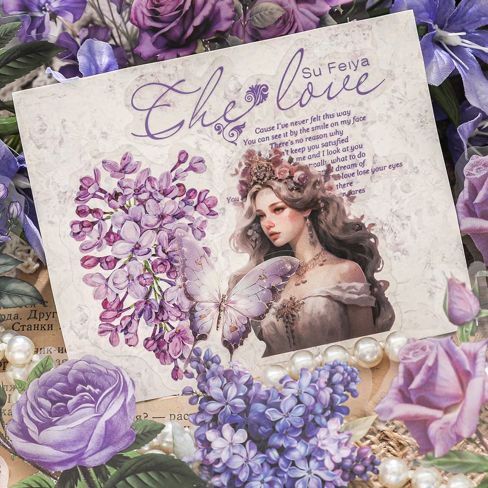 Autocollant de rose vintage