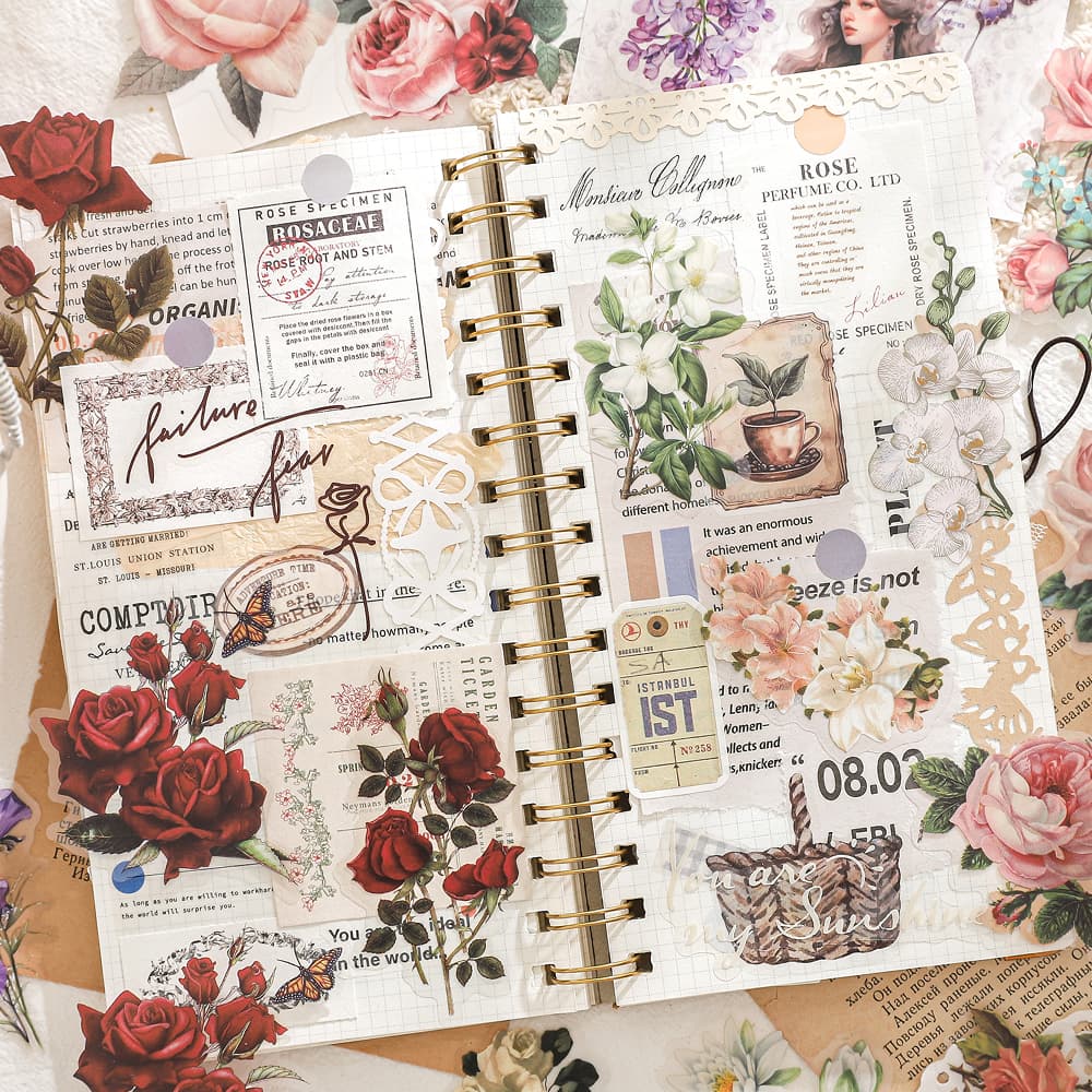Autocollant de rose vintage