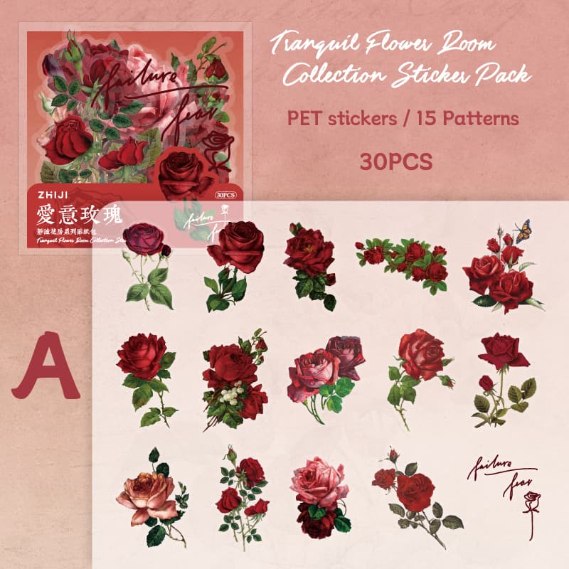 Autocollant de rose vintage