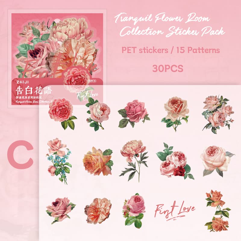 Autocollant de rose vintage