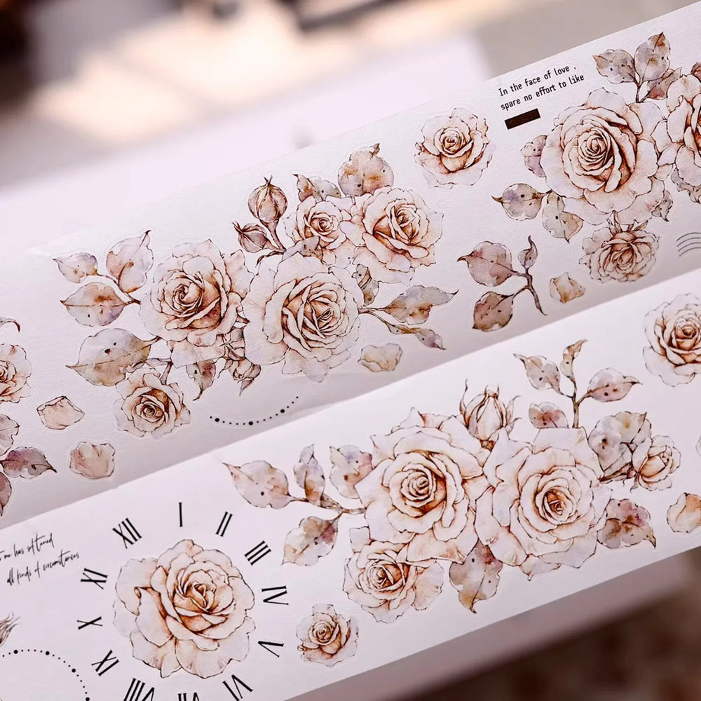 Ruban Washi & PET Rose vintage | Éphémères de Journal floral