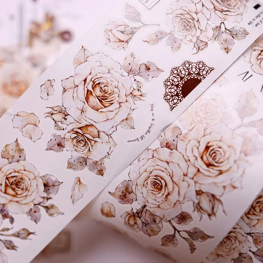 Ruban Washi & PET Rose vintage | Éphémères de Journal floral