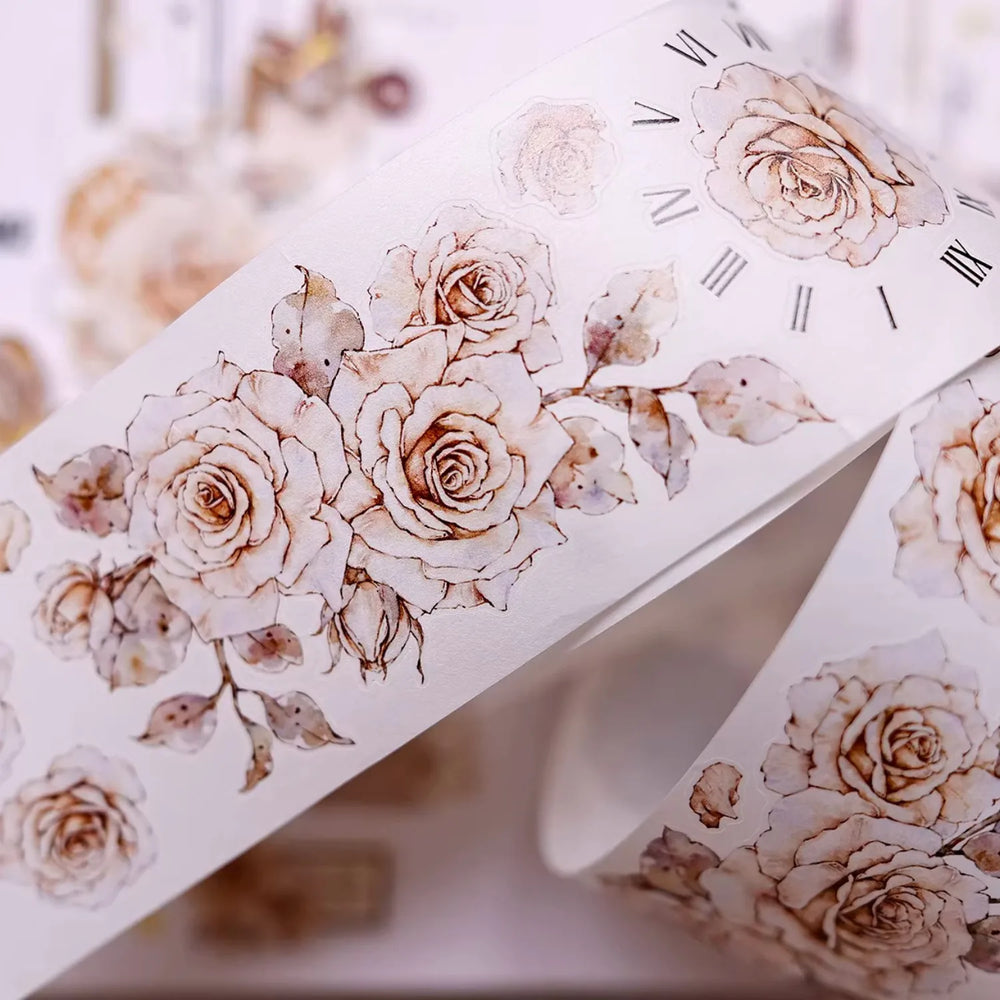 Ruban Washi & PET Rose vintage | Éphémères de Journal floral