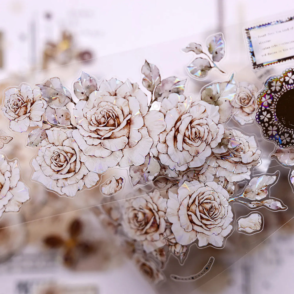 Vintage Rosen Washi & PET Tape | Florale Journaling Ephemera