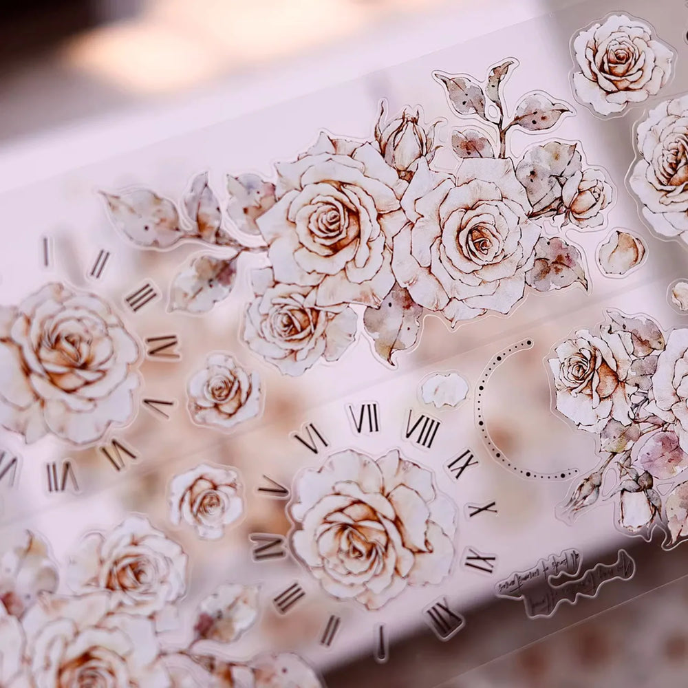 Ruban Washi & PET Rose vintage | Éphémères de Journal floral