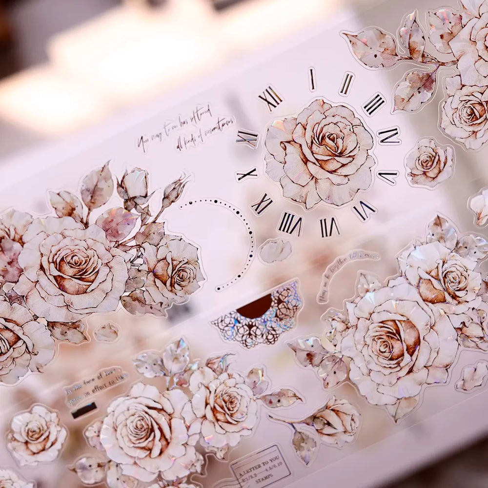 Ruban Washi & PET Rose vintage | Éphémères de Journal floral