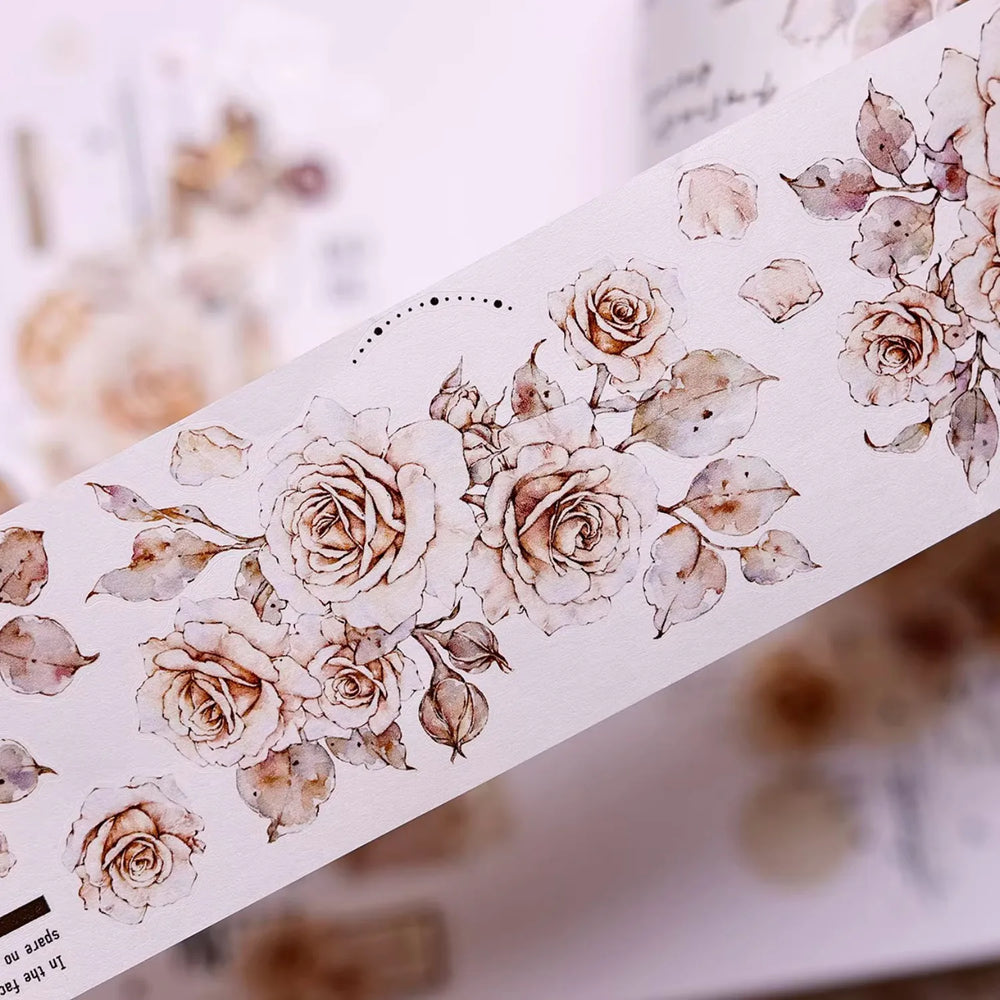 Ruban Washi & PET Rose vintage | Éphémères de Journal floral