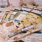 Vintage Schedule Scrapbooking Paper | Coffee-Dyed style Ephemera