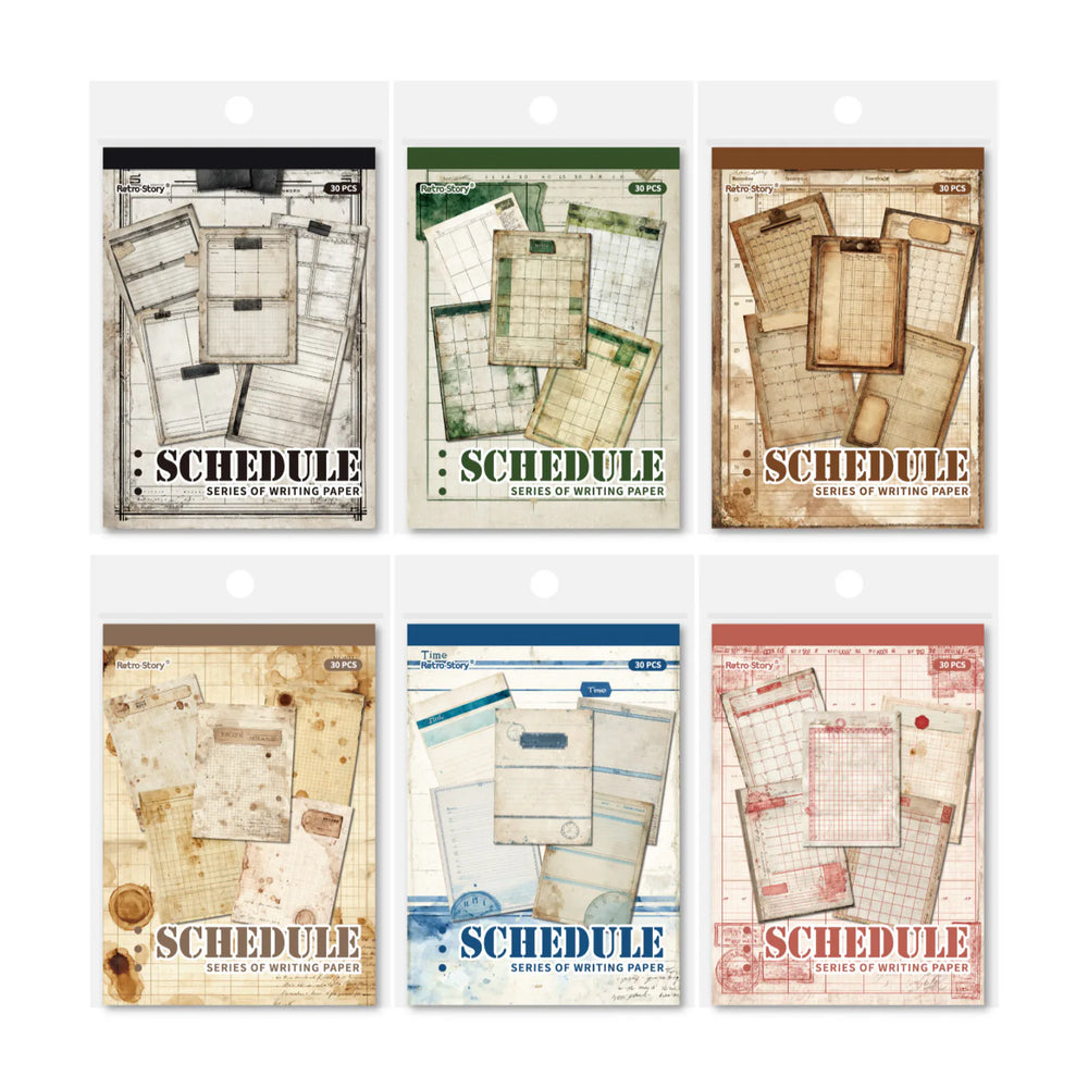 Vintage Schedule Scrapbooking Paper | Coffee-Dyed style Ephemera