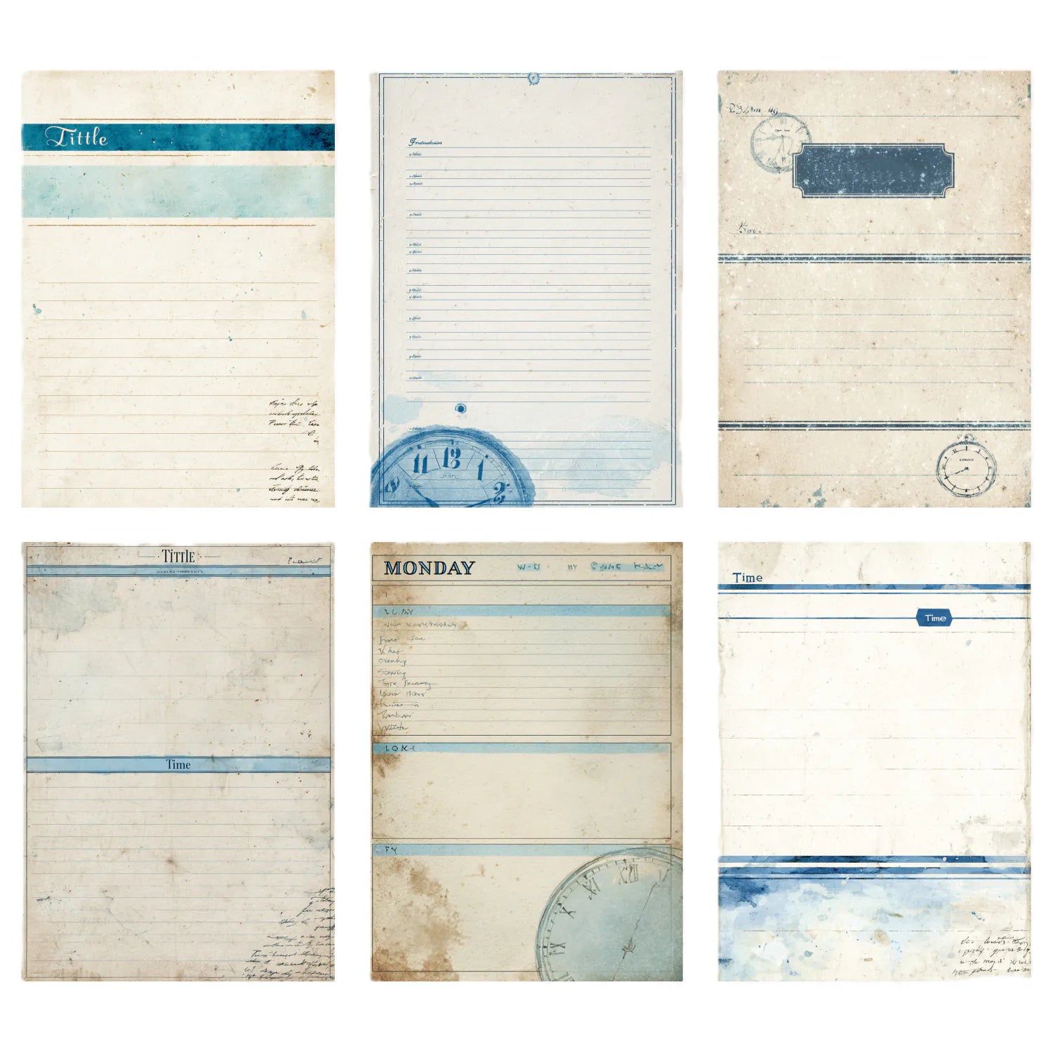 Papier scrapbooking style vintage | Éphémères teintés au café