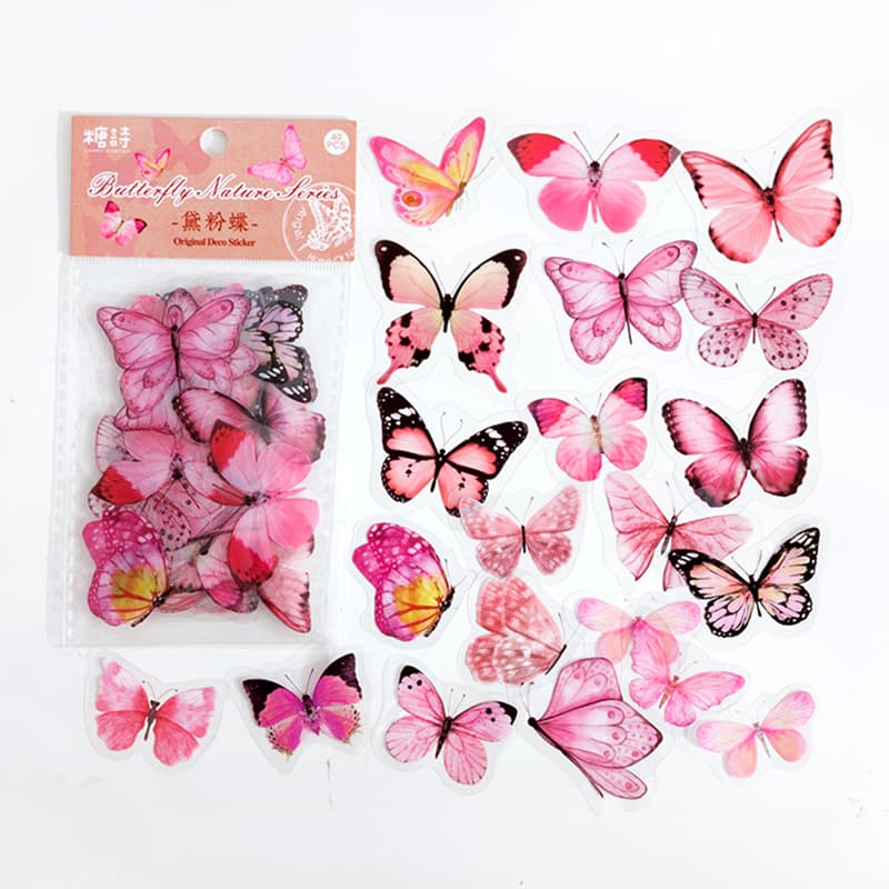 Autocollants de papillons colorés vintage pour scrapbooking