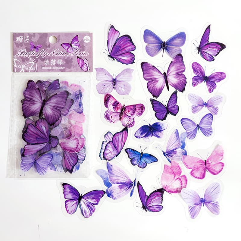 Autocollants de papillons colorés vintage pour scrapbooking