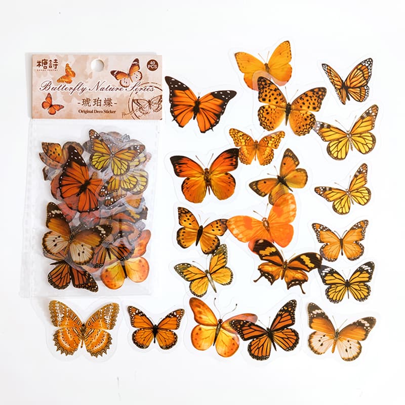 Autocollants de papillons colorés vintage pour scrapbooking