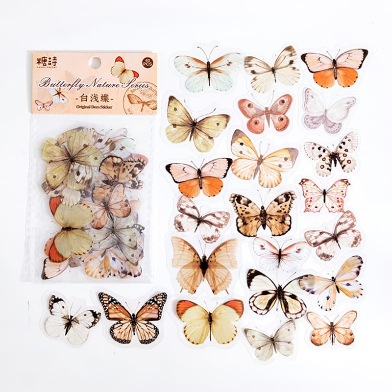Autocollants de papillons colorés vintage pour scrapbooking