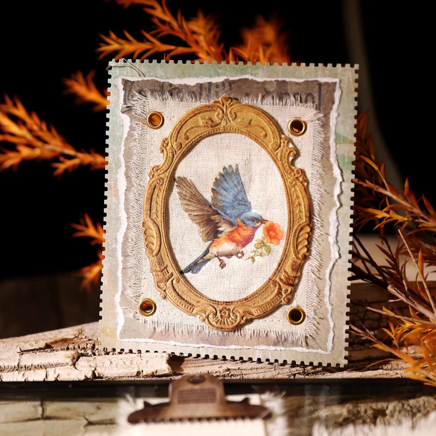 Autocollants printaniers vintage à frotter | Colibri, coccinelle et fleurs