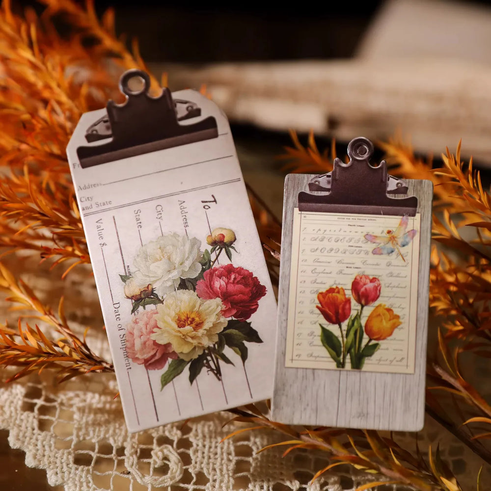 Autocollants printaniers vintage à frotter | Colibri, coccinelle et fleurs