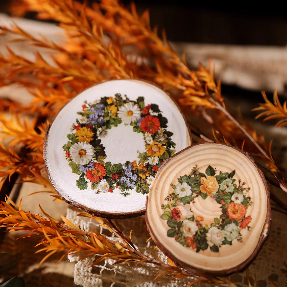 Autocollants printaniers vintage à frotter | Colibri, coccinelle et fleurs