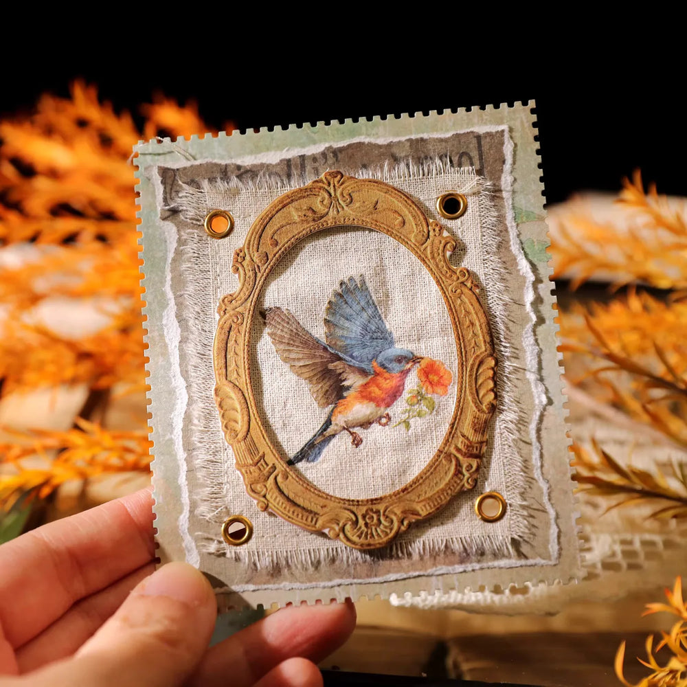 Autocollants printaniers vintage à frotter | Colibri, coccinelle et fleurs