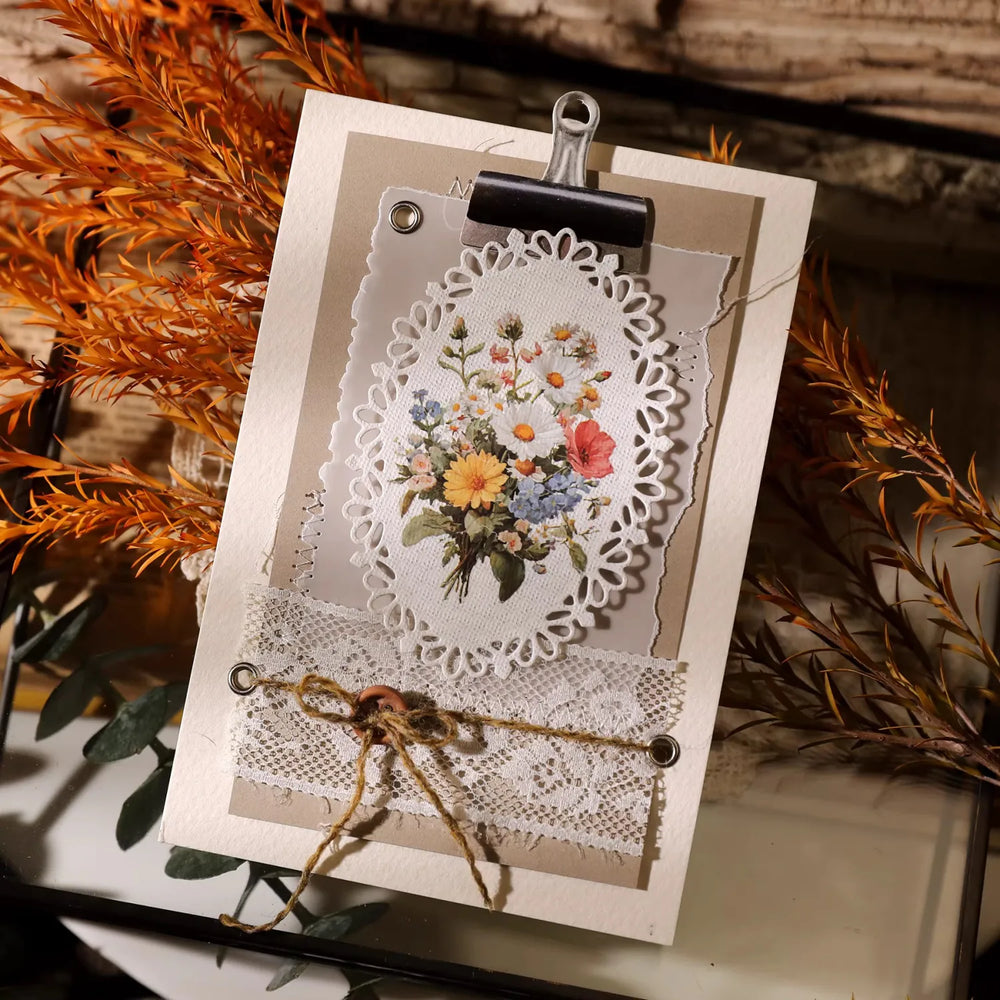 Autocollants printaniers vintage à frotter | Colibri, coccinelle et fleurs